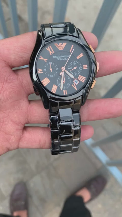 Emporio Armani Black Chronograph Men's Watch