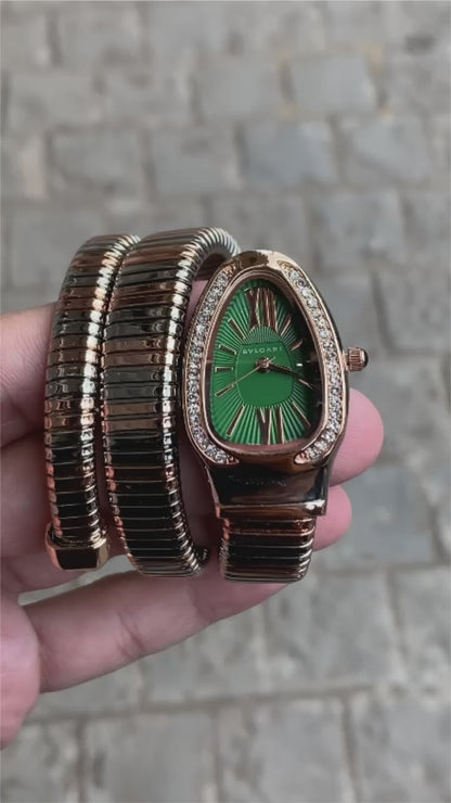 Bvlgari Serpenti Spiga Tubogas Green Dial Women's Watch