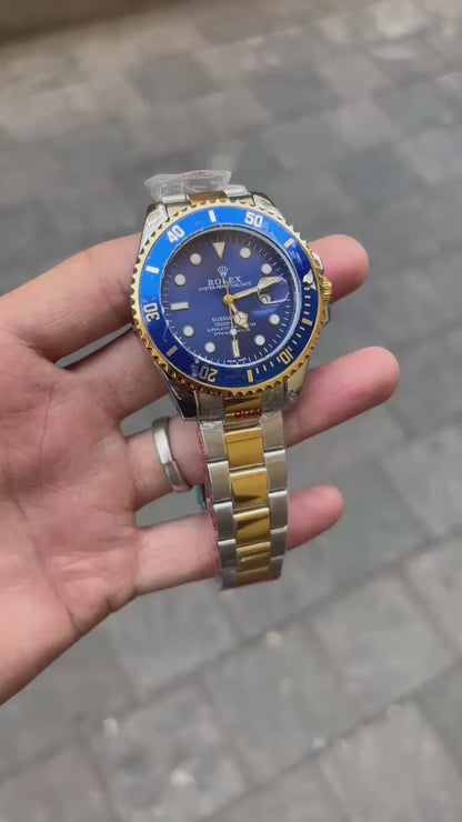 Rol-ex Submariner Analog Blue Dial Round Men's Watch
