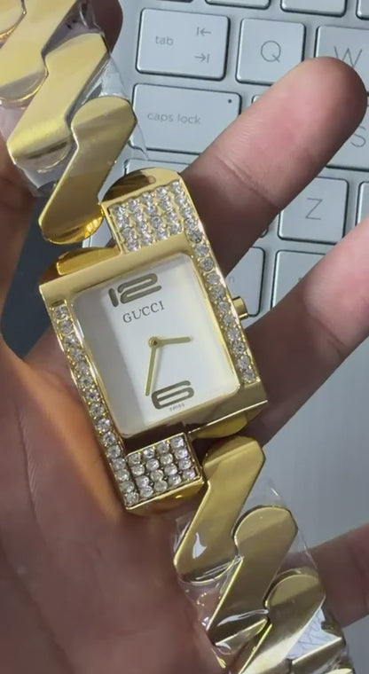 Gu-c-c! Chemin Des Tourelles White Dial Watch For Men's
