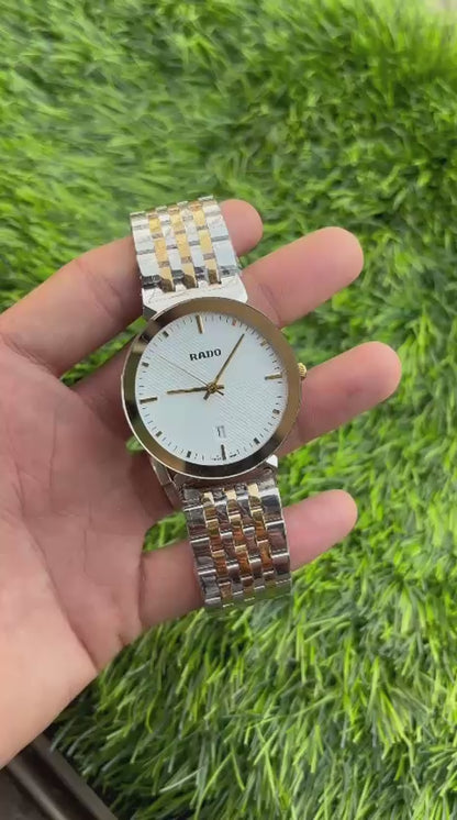 Rado Florence White Dial Round Quartz Watch For Men's